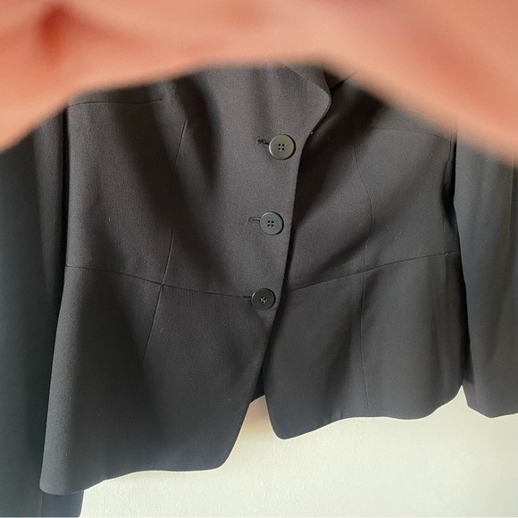 Armani Collezioni Black Twill Wool Peplum Jacket - Picture 8 of 10